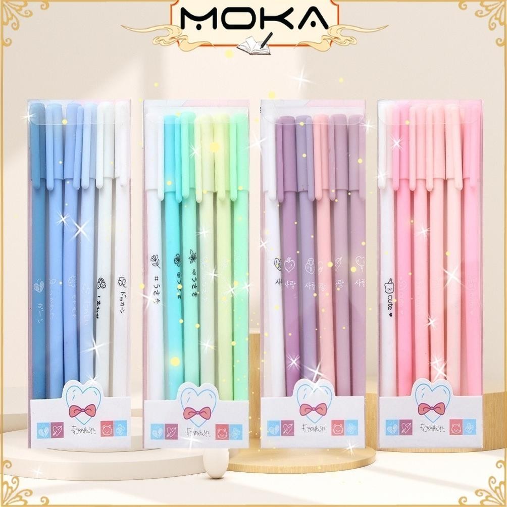 

MOKA 1SET ISI 6PCS PULPEN GEL MORANDI COLOR / PULPEN GEL WARNA PASTEL LUCU / PEN GEL AESTHETIC