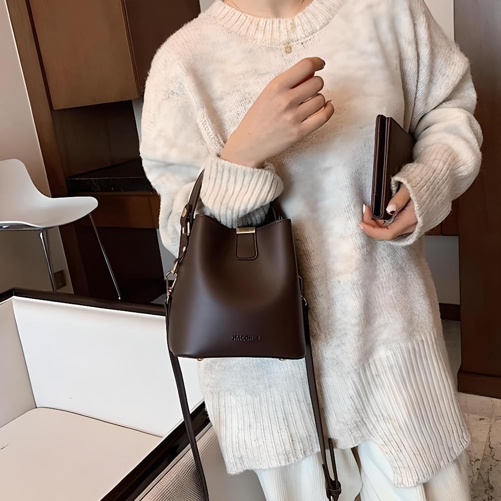 SweetSally - Indian Tas Sling bag / Handbag/ Tas Selempang Fashion Wanita Korea Hitam Kulit