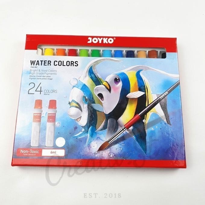

BEBAS ONGKIR - Cat Air Watercolor 24 Warna Titi Joyko 6 ml Set Paint Lukis Water colo