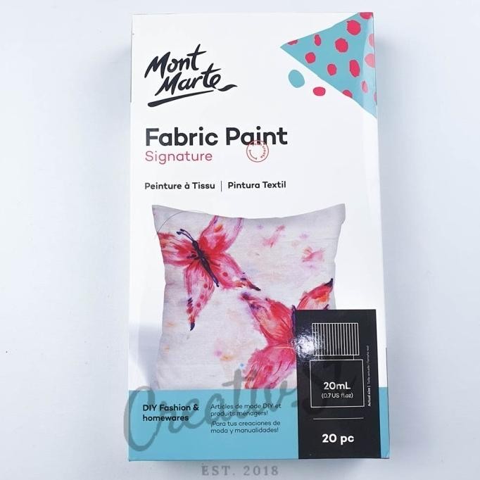 

BEBAS ONGKIR - Mont Marte Signature Fabric Paint 20 Color SET Cat Kain 20 Ml PMHS0077