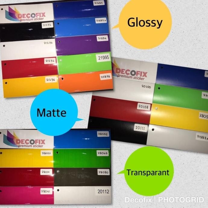 

TERBARU - STIKER / STICKER DECOFIX GLOSSY / MATTE / TRANSPARANT ROLL 15m x 45cm