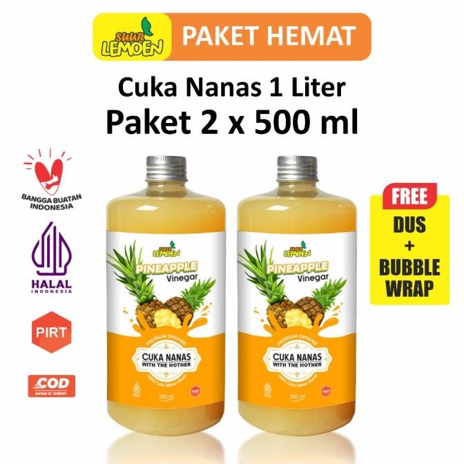 

BRG BARU TERLARIS - Cuka Nanas Obat Diabetes 1 LITER - Original Pineapple Cider Vinegar With Mother