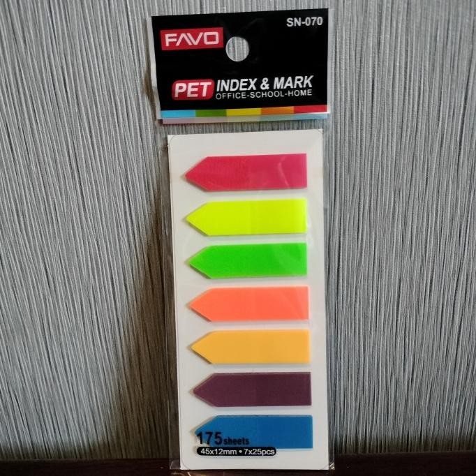 

Open DS] Sticky Notes Panah SN-070 Favo Polos 7 Warna Plastik (per 1 bungkus)