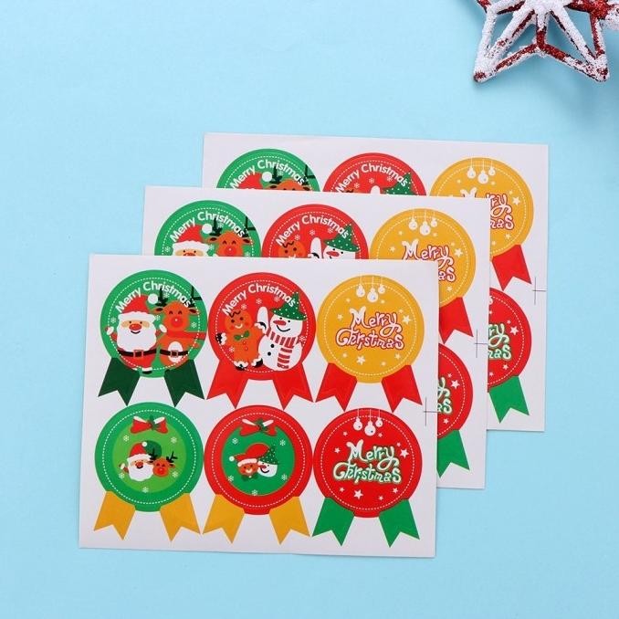 

\\\\\] Stiker Label christmas / Stiker hampers isi 40 stiker