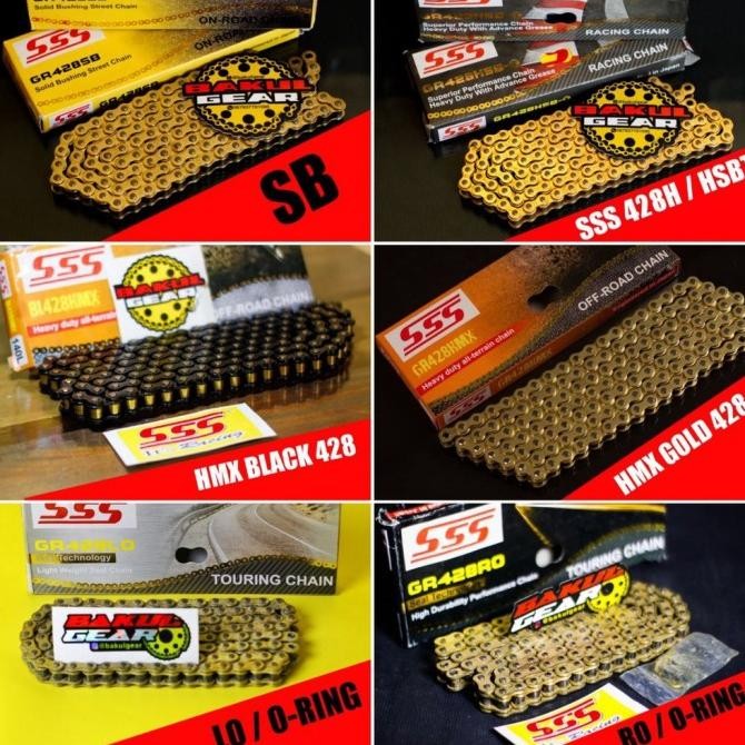 BEBAS ONGKIR - Rantai SSS 428 HSBT SB HMX ORING