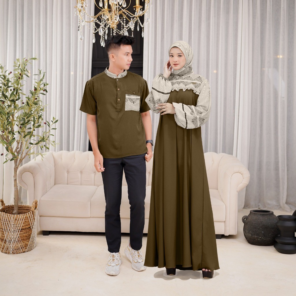 Gamis Dan Koko Kouple Gamis Lebaran Baku Sarimbit Gmis Suami Istri Baju Sarimbit Gamiss Sarimbiy Cow