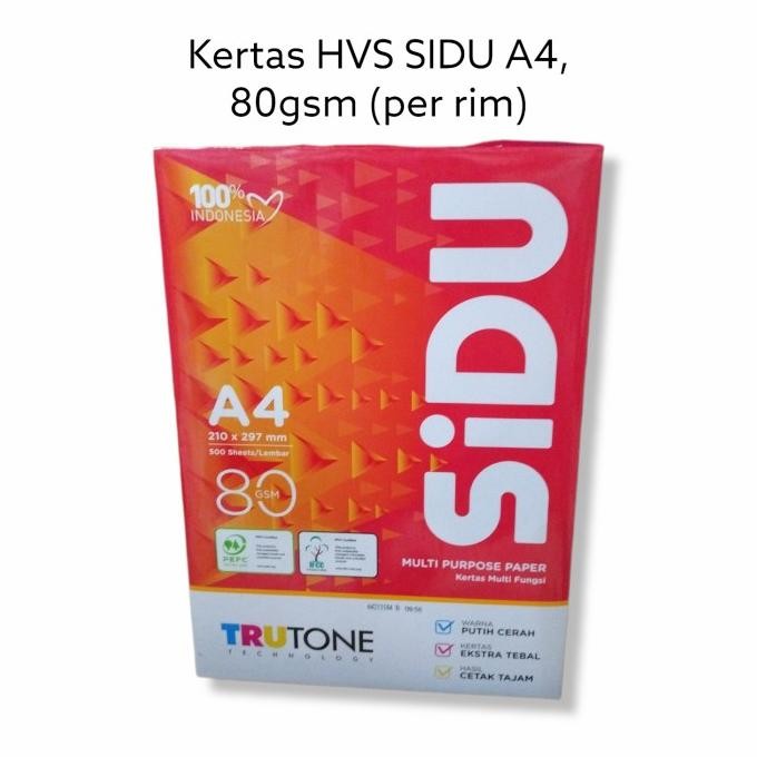 

siap kirim] Kertas HVS SIDU A4, 80 gsm (per RIM)