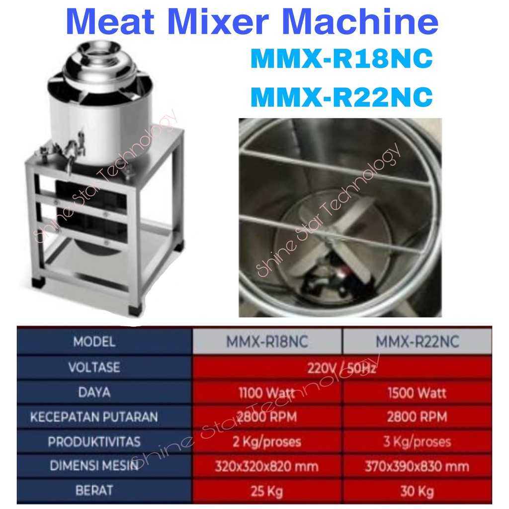 FOMAC Meat Mixer Mesin Giling Adonan Bakso MMX-R18NC MMX-R22NC FOMAC