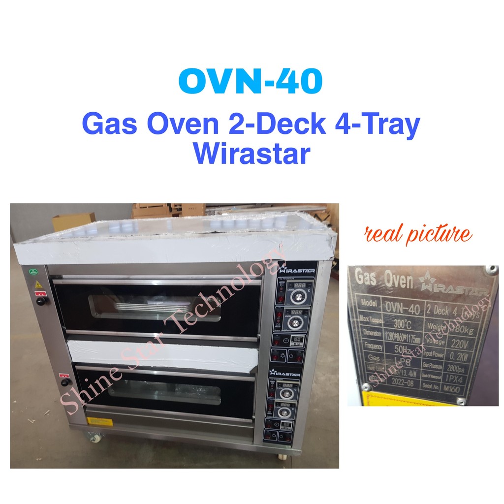 Wirastar Gas Deck Oven OVN-40 Oven Gas 2 Deck 4 Tray Oven 2 Tingkat 4 Loyang
