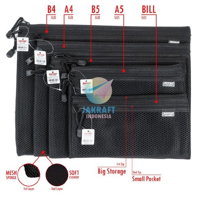 

PTC ZIPPER DOCUMENT BAG B4 JOYKO DCB-49 LAPTOP BUKU DOKUMEN FILE F4 &