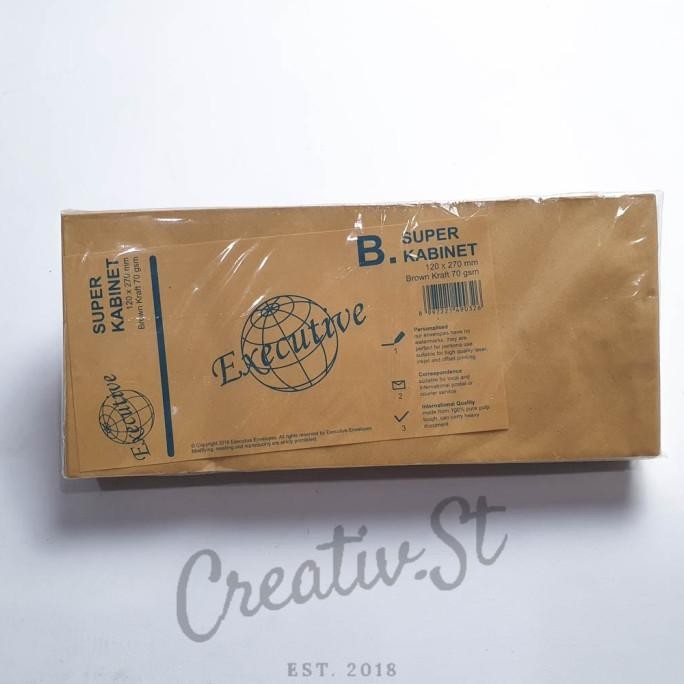 

TERMURAH - Amplop Coklat Polos Ukuran Super Kabinet (B) tanpa Lem Merk Executive