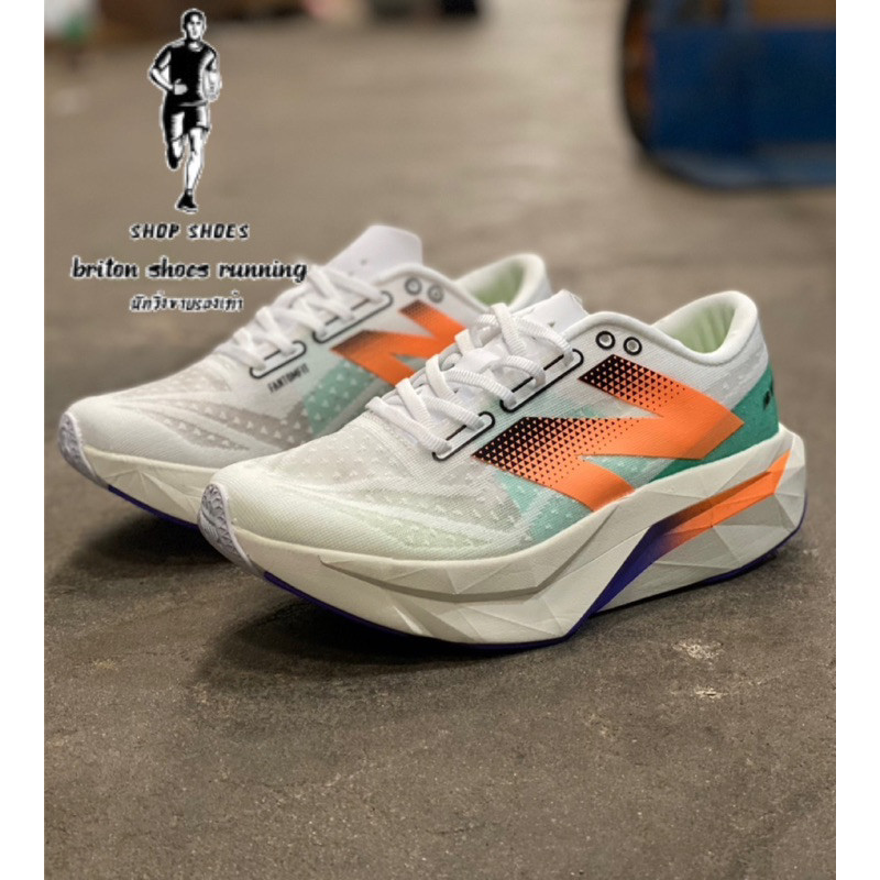 Sepatu Lari Saes New Balance SC Elite v4 Produk Oranye Putih Diambil Dari Kerja Nyata% |A939A548|