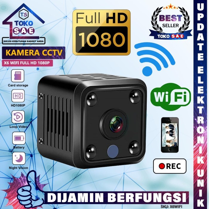 IP Camera CCTV Mini WiFi X6 Full HD 1080P Kamera Pengawasan Keamanan
