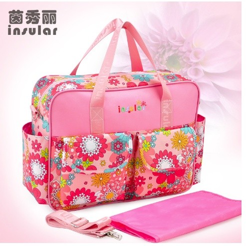 INSULAR 4 IN 1 Tas Popok Travel Besar Set Popok Tas Bayi Bersalin Tas Bahu/Kereta Dorong/Messenger/T