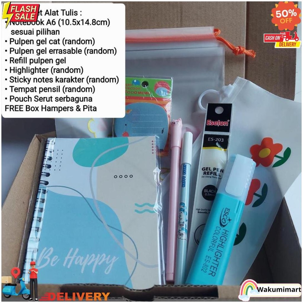 

(8 Pcs/Pack) Paket Alat Tulis 8In1 / Set Alat Tulis / Kado Hari Guru/Kado Teman /Hampers Kado Wisuda D Cod