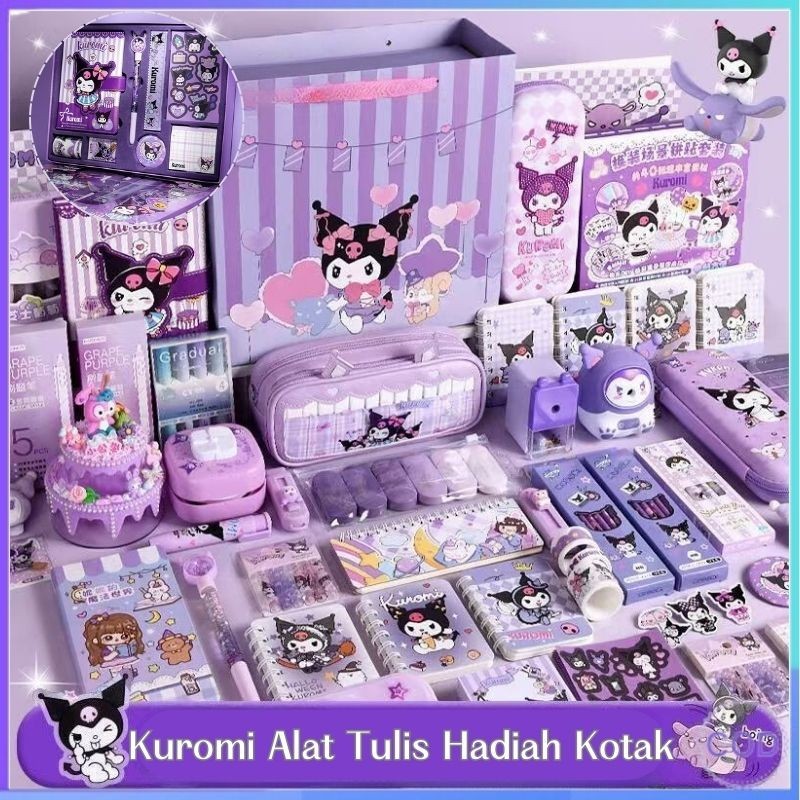 

Boneka Anak COD75pcs Kuromi Mewah Alat Tulis Set / Sanrio 9 IN 1 Gift box Alat Tulis Set Kotak