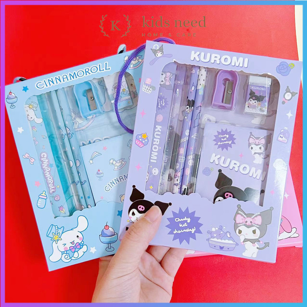

Boneka Anak Alat Tulis Set 6 in 1 Karakter Kuromi Murah Lucu / Kotak Pensil Anak Set Stationery