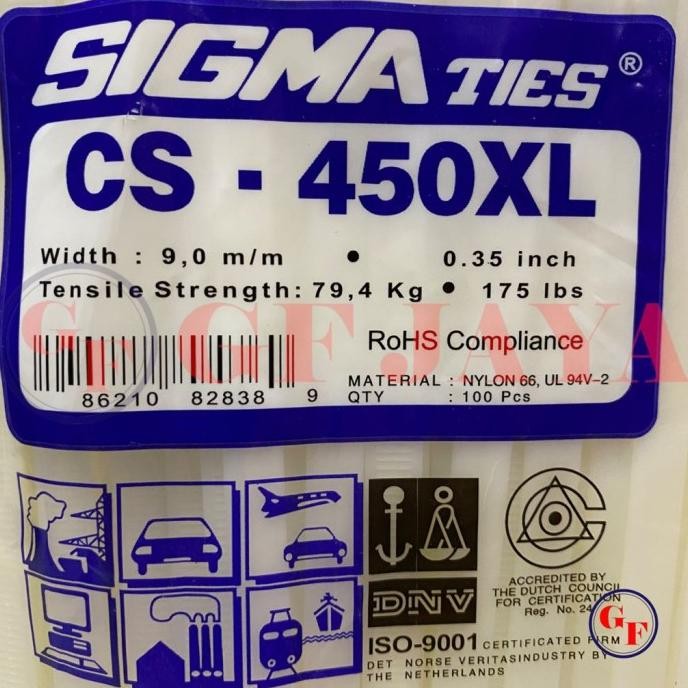 

TERBARU - Kabel Ties Sigma CS 450XL / 45cm Putih CS450XL Cable Tie White 45 cm