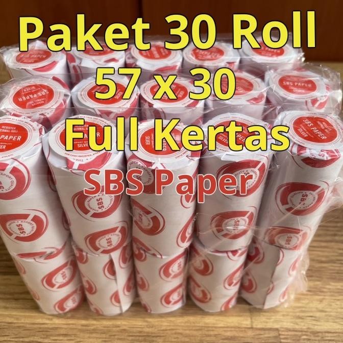 

Terlaris ( ISI 30 Roll) Kertas Print Kasir thermal paper Roll 57 x 30 / 57x30 SALE