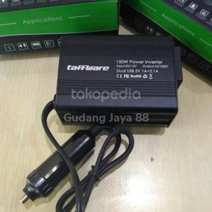 power inverter charger mobil HP laptop 2 usb 150 watt