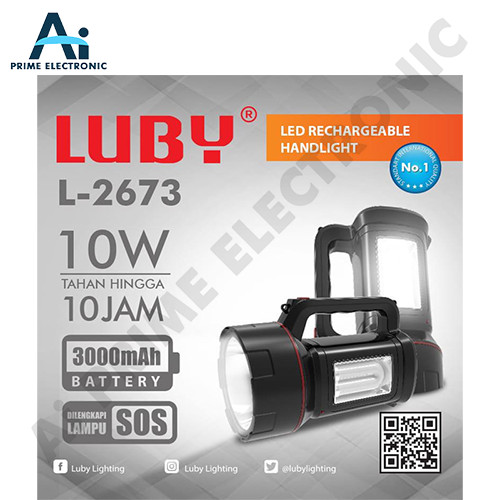 ORIGINAL LUBY L 2673 Senter Tangan Lampu Emergency Lampu SOS Led 10 Watt