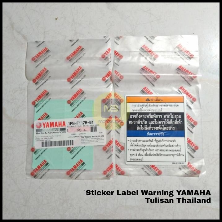 TERBARU STICKER LABEL WARNING BAHASA THAILAND ORI YAMAHA THAILAND 1PNF117B01 