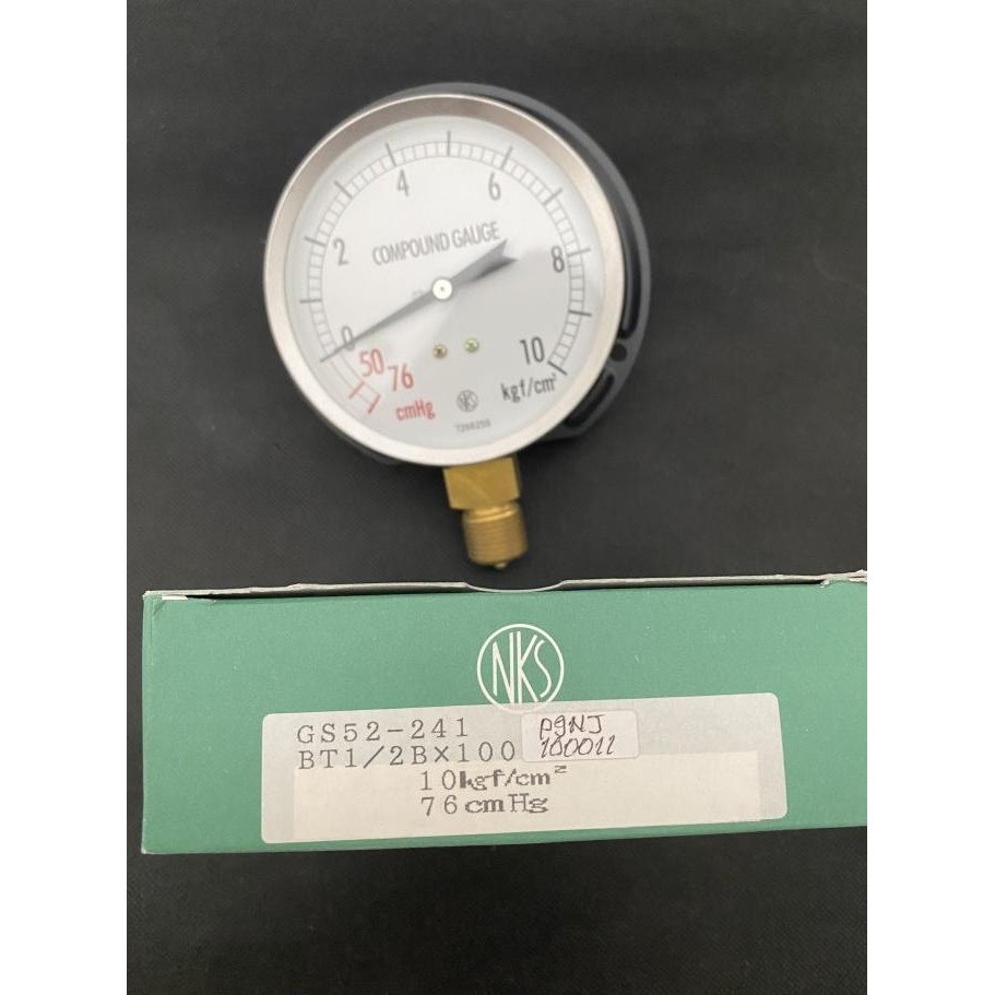 Nagano Compound Pressure Gauge Dial 100Mm - Vacuum S/D 10Kg  Ready