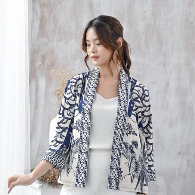 Dea Blazer Batik Wanita Outer Rompi Wanita Jumbo Jaket Luaran Couple