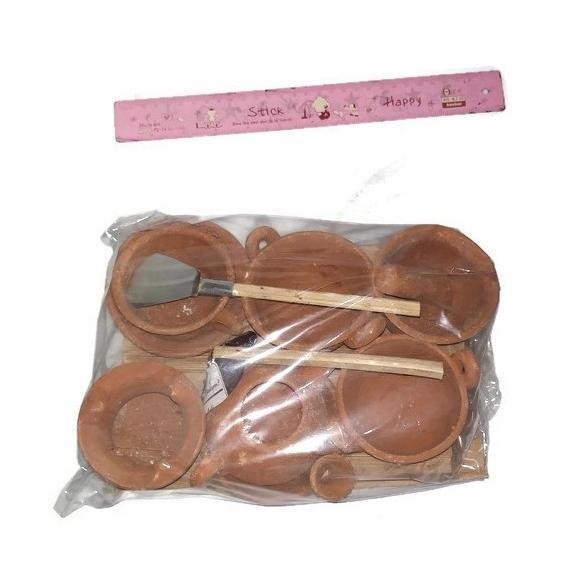 Kichen set mainan anak perempuan / alat masak masakan tanah liat CS