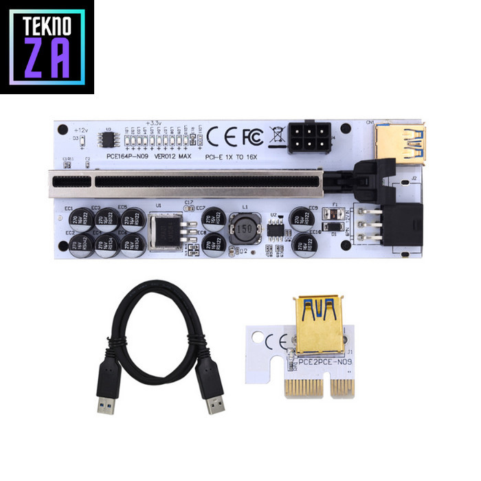 PCIe Riser 10 Capasitor VER012 MAX Mining VGA GPU USB RTX RX