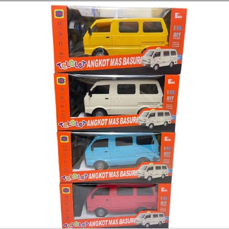 Mainan Mobil Remot Angkot Tolelet basuri keluar Asap Remot Kontrol Angkot Basuri