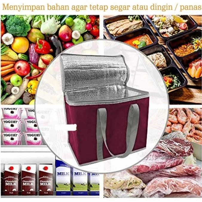 Tas Aluminium Cooler Bag Frozen Food Medical Bag 30 Liter