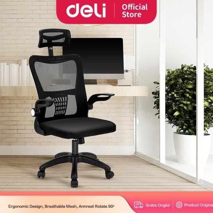 Deli Kursi Kantor / Kursi Kerja Jaring dengan Senderan Kepala E492X
