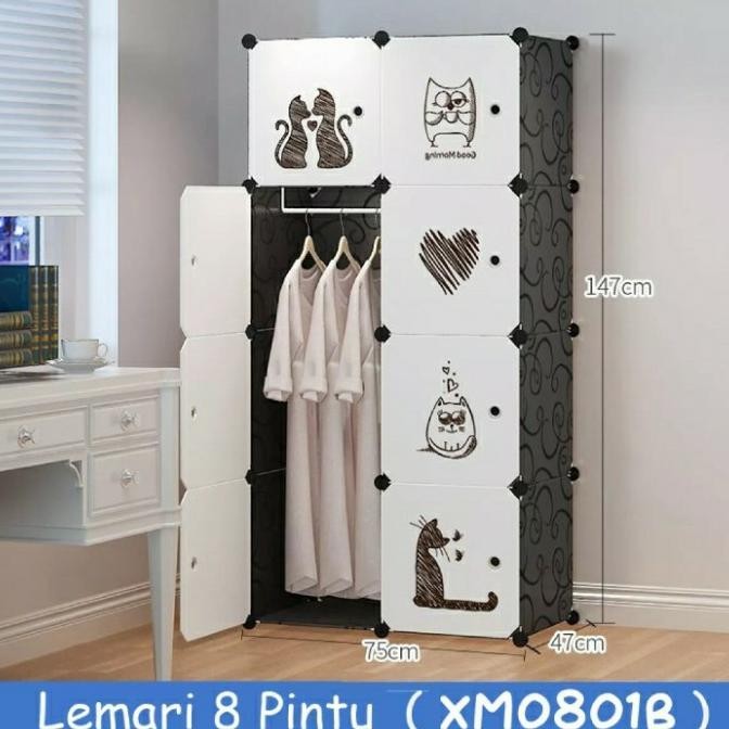 lemari plastik 8pintu portable