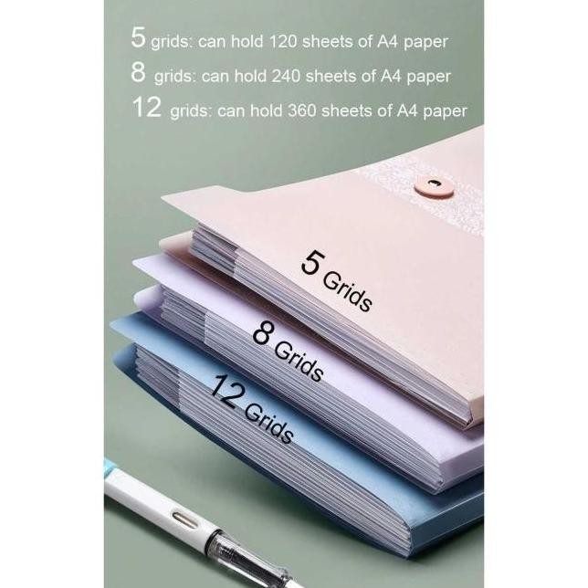 

TAS FOLDER FILE DOKUMEN BAG PLASTIK A4 MULTI LAYER STORAGE 12 GRID