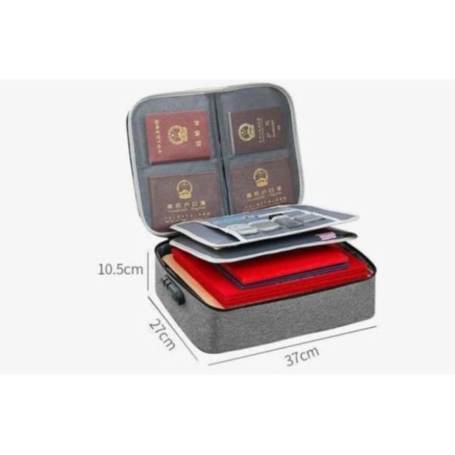 

NEW STOK/ TAS PARTISI DOKUMEN TRAVEL DOCUMENT BAG STORAGE WITH 3 DIGIT PASSWORD /NON COD