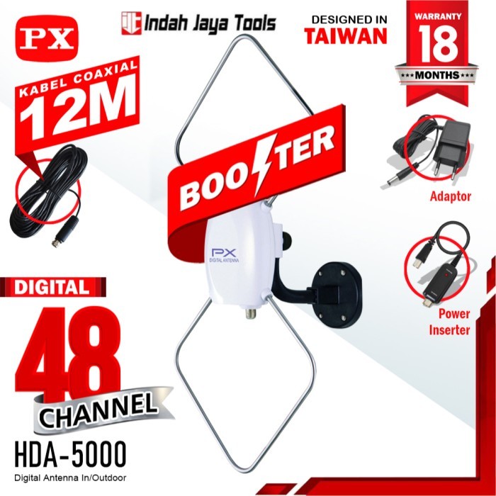 Termurah Px Hda-5000 Antena Tv Digital Indoor Outdoor Antene Px Hda5000 5000