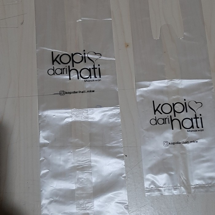 

Plastik take away double plus sablon logo