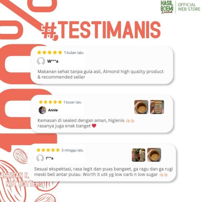 

Paket Almond Butter & Peanut Butter (Organik) - Selai Kacang Almond & Selai Kacang Tanah