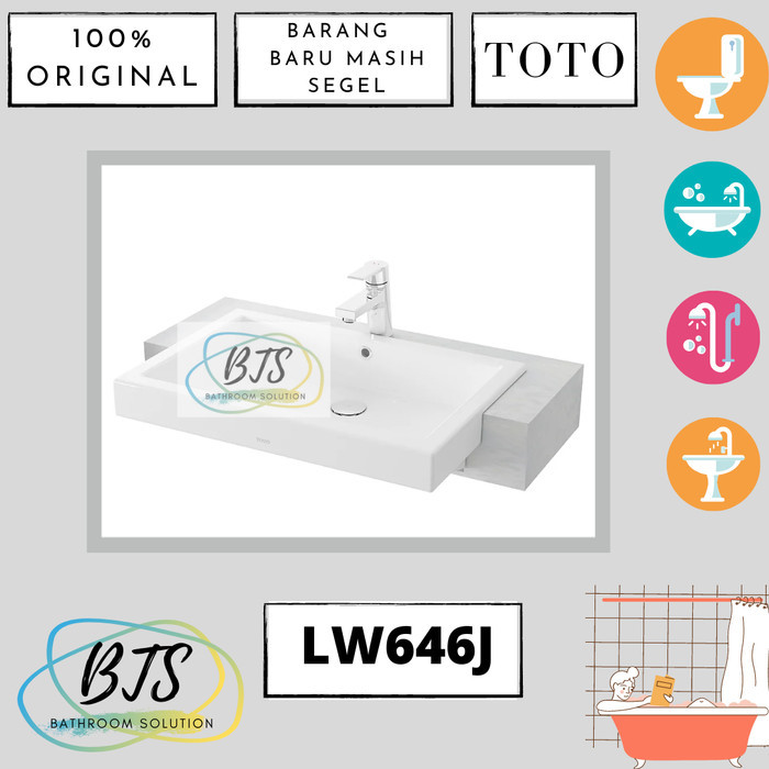 wastafel meja TOTO LW646J/LW 646 J/LW 646J/LW646 J/LW646 BODY ONLY