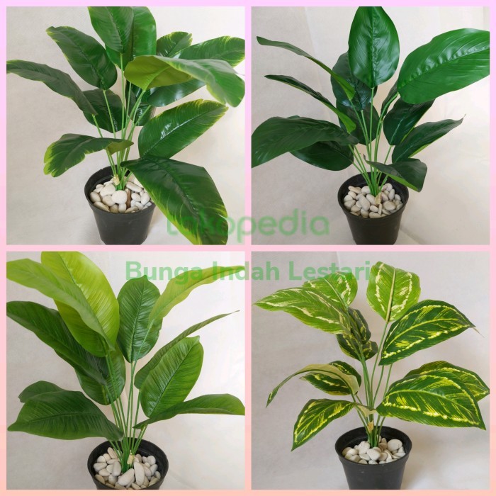 Julie - Daun Pisang Plastik Palsu Hias Dekorasi/Tanaman Pohon Pisang Palsu