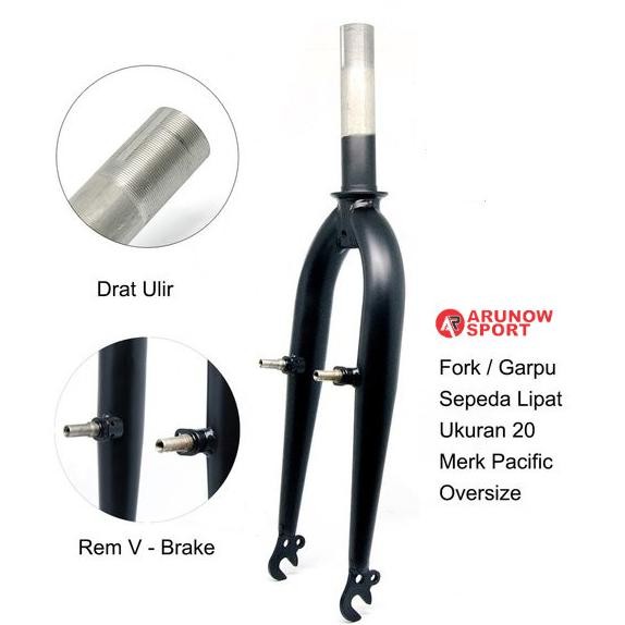 Fork Sepeda Lipat Seli Ukuran 20 Oversize V Brake Pacific Hitam Original
