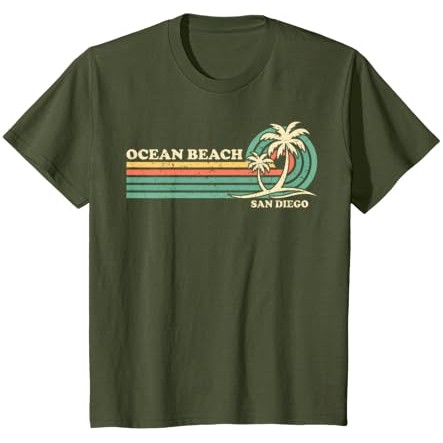 Kaos Vintage Retro Summer Vacation San Diego Ocean Beach |U8ImycSw|