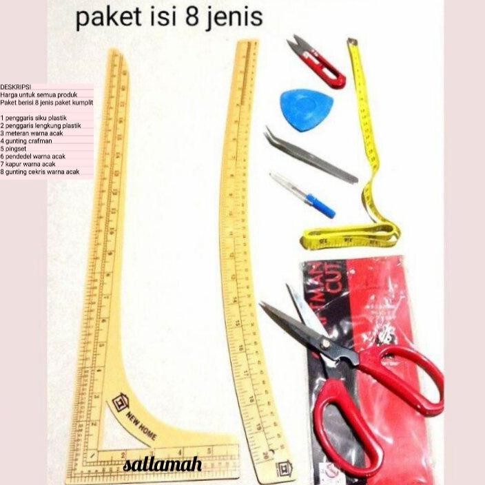 

penggaris pola jahit 1 set isi 8 jenis alat jahit