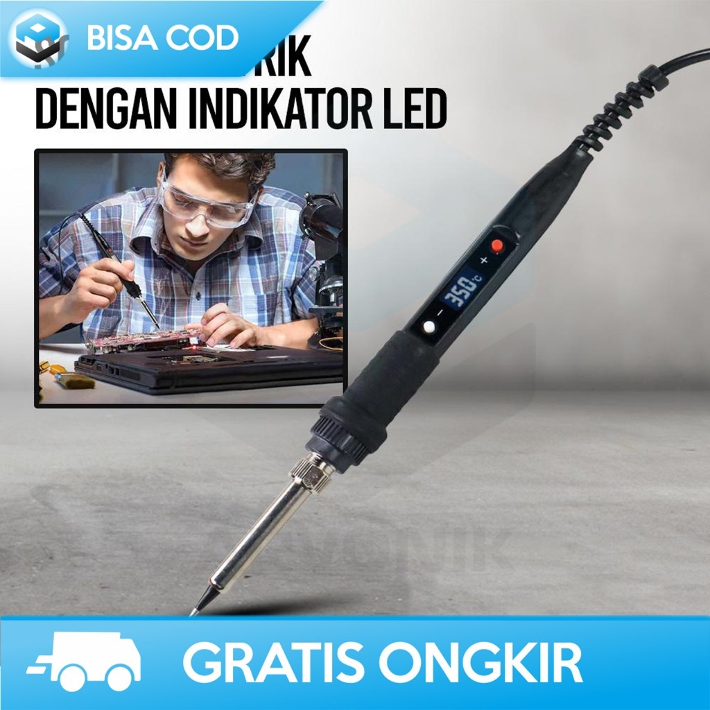 SOLDER TANGAN TEMPERATUR LCD LISTRIK DIGITAL MINI PORTABLE 60 WATT
