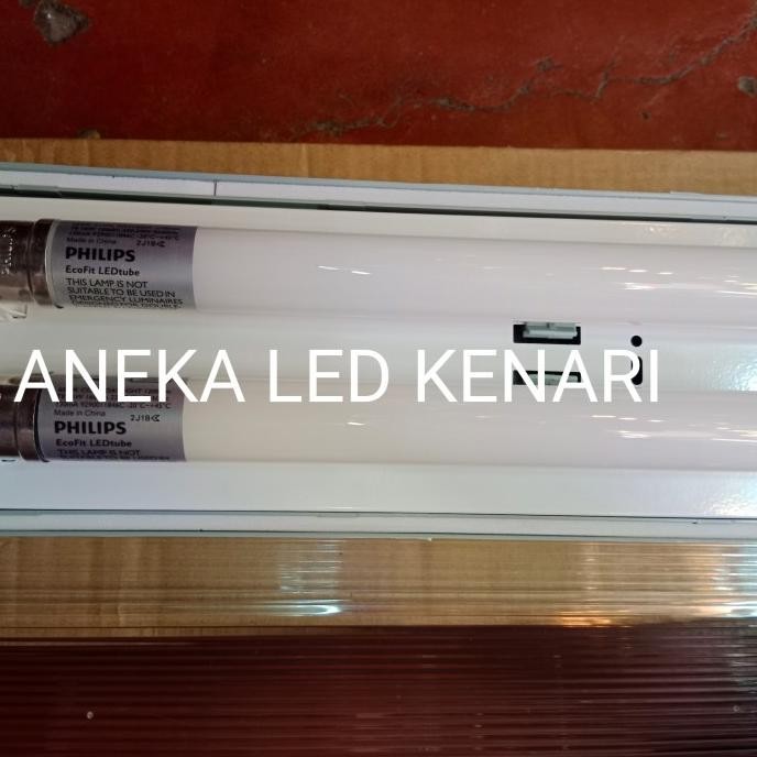 Kap waterproof isi 2 lampu tl led 16W philips / waterproof 2x16W