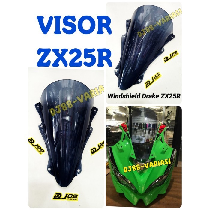 Windshield Zx25r visor zx25r drake smoke kaca depan mika tameng jenong