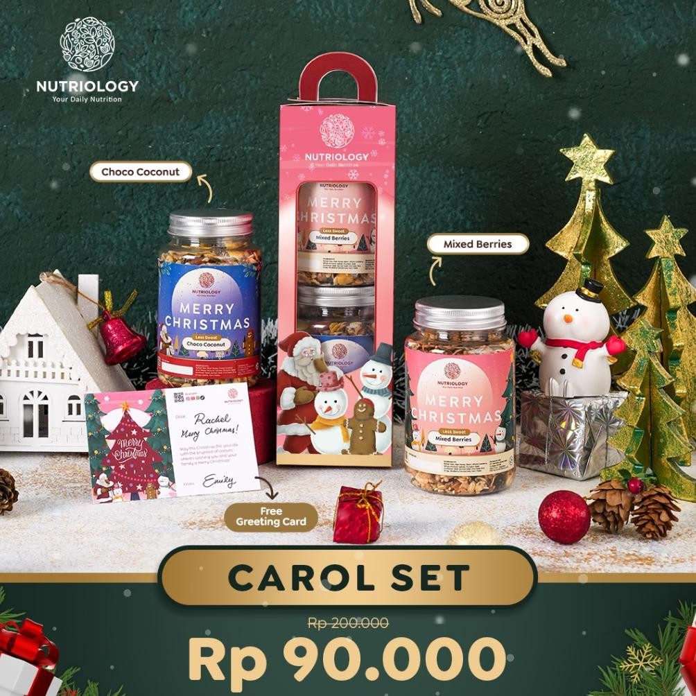 

Hampers Natal Tahun Baru Granola Nutriology Carol Set Bingkisan Parsel Gift Parcel Hadiah Cantik Christmas New Year Mrkt