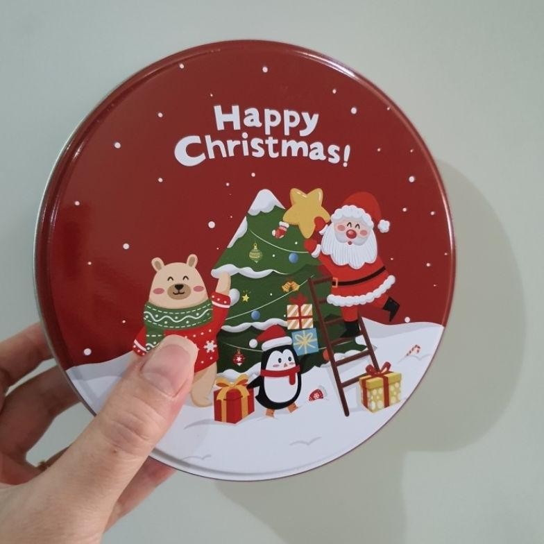 

(Gb99) Kaleng Cookies Natal Diameter 14Cm New Stok