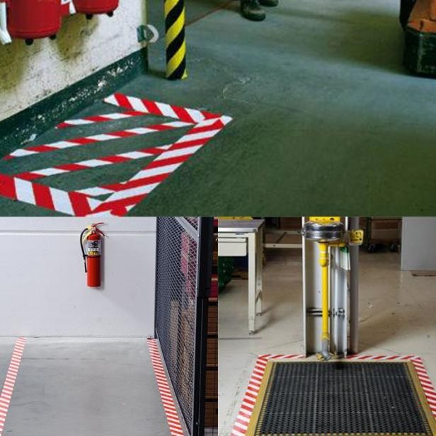 

Floor Marking Tonata / Lakban Merah Putih / 5 Cm X 33 M